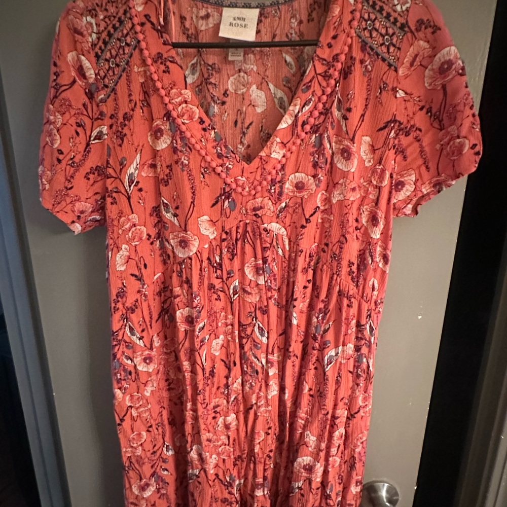 Knox Rose Women's Floral Maxi Dress - Orange and Pink